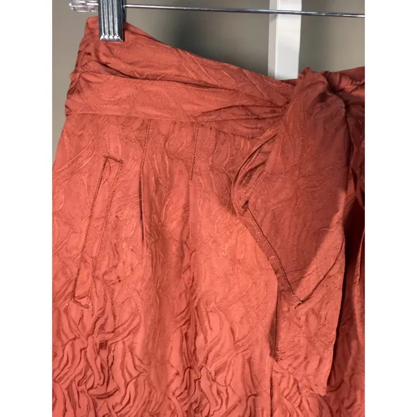Anthropologie Ett:twa Jacquard Tie Waist Crop‎ Ankle Pants Dusty Rose 6 - Image 3