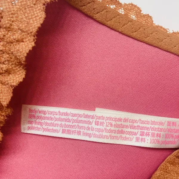 Victoria's Secret PINK Lace Bralette Women Small Orange Push Up‎ High Neck Boho - Image 12