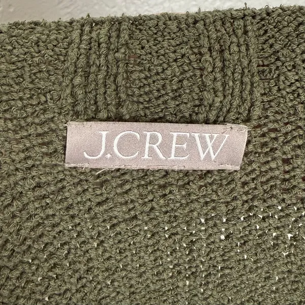 J.Crew Relaxed Crewneck Sweater Olive Green Size Medium - Image 4