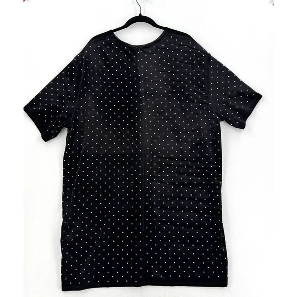 H&M Velvet Rhinestone Dress Women’s XXL Black Short Sleeve Mini Holiday Party - Image 2