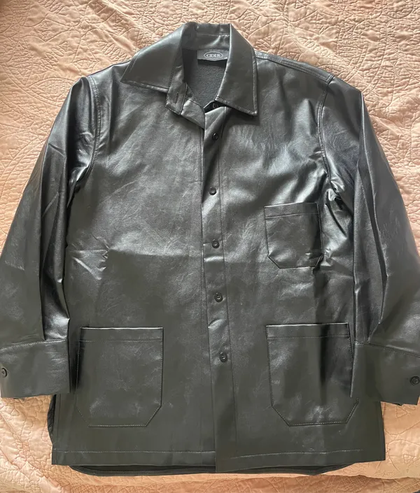 Black Faux Leather Shirt - Image 2