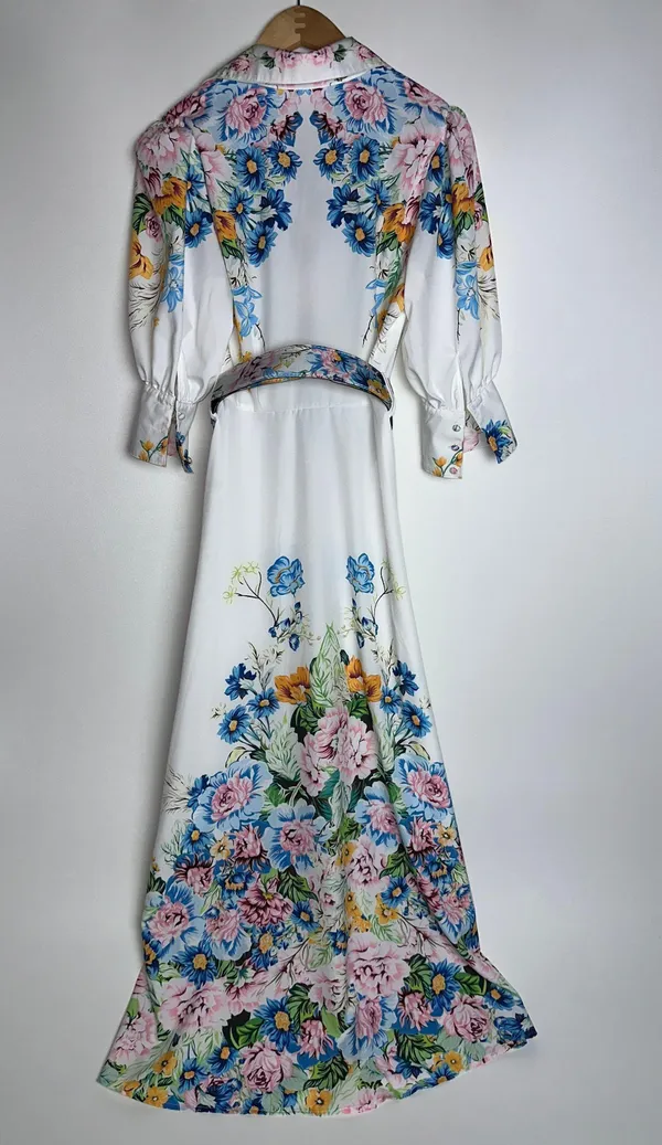 White Floral Maxi Dress Multiple - Image 8