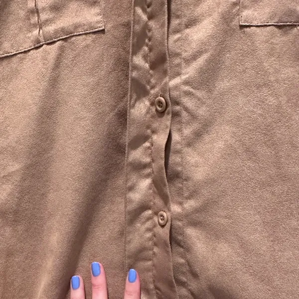 Liz Claiborne Sport Faux Suede Button Down Shirt Size Medium‎ Western Cowgirl - Image 4