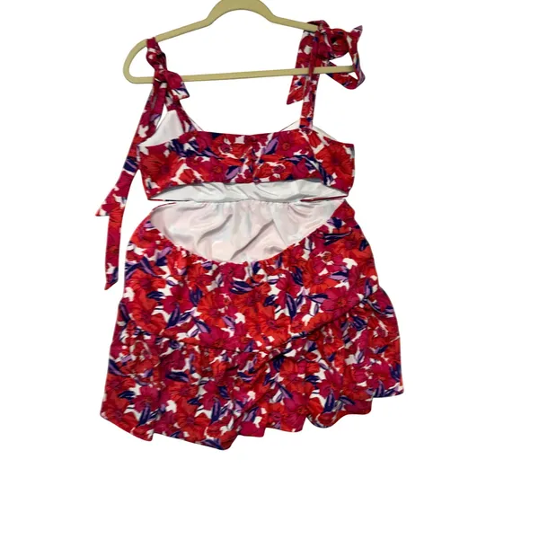 Lovers + Friends Pink‎ Floral Cutout Brandy Mini Dress Ruffle Size Large NWT - Image 7