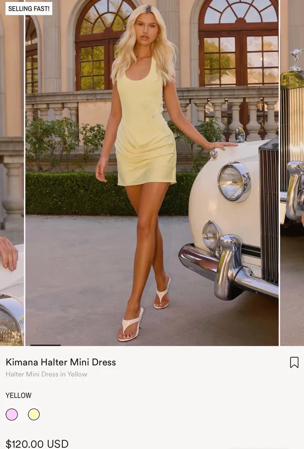 Peppermayo Mini Dress Yellow - Image 2