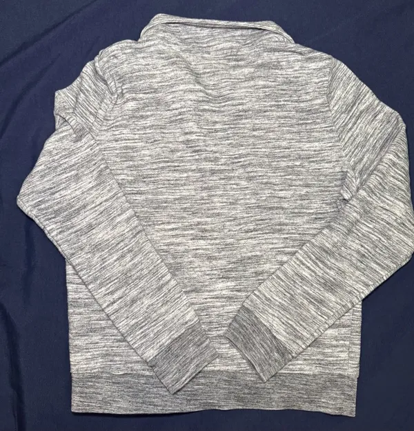 PINK Victoria’s Secret Gray Marled Quarter Zip Sweatshirt Small Y2K Varsity - Image 7