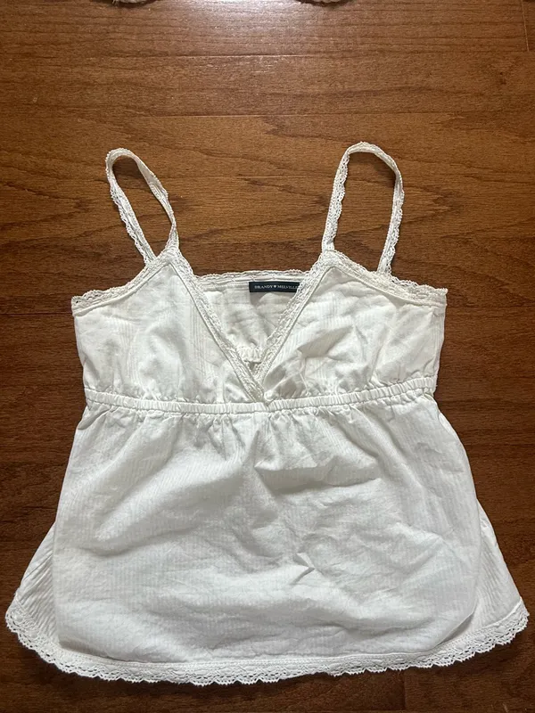 Brandy Melville White Lace Tank Top - Image 2
