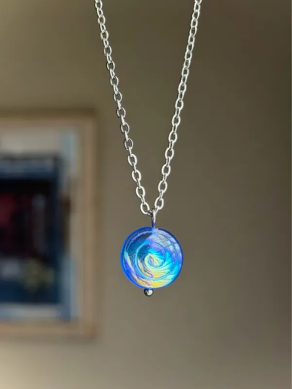 Handmade spiral swirl uzumaki funky boho fairy style simple necklace🌀 - Image 2
