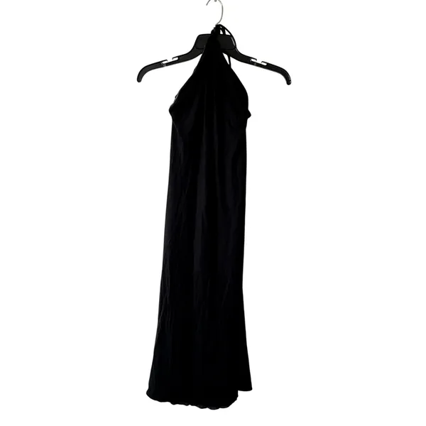 Oh Polly Karissa Modal Halterneck Midaxi Midi Dress Black Size XS Open Back CLM - Image 4