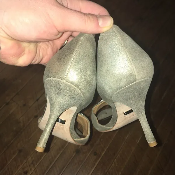 Badgley Mischka D-orsay gem peep toe heels - Image 4