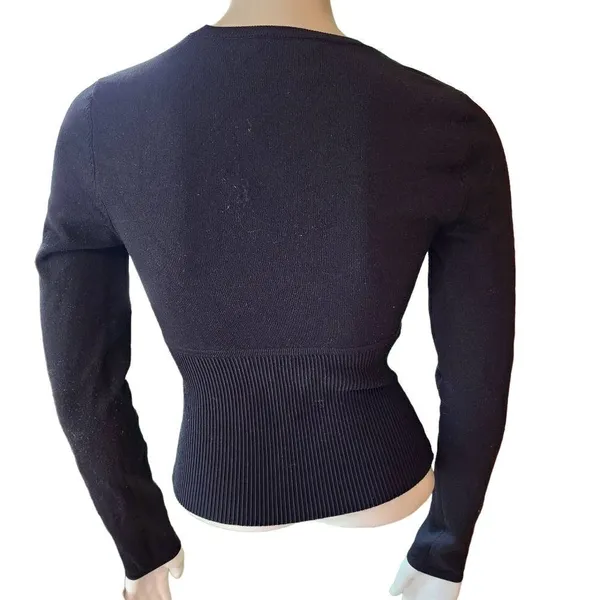 Babaton Sculpt Knit Empire Longsleeve Black Top (S) - Image 6