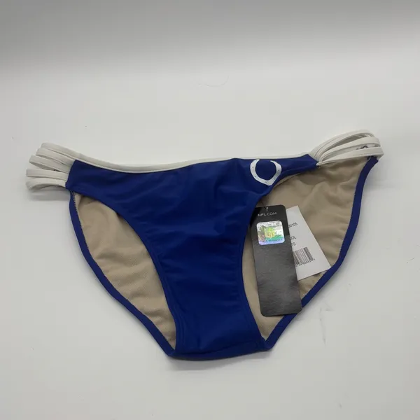 NFL Team Apparel Indianapolis Colts Bikini Bottoms Blue White Strappy - Image 2
