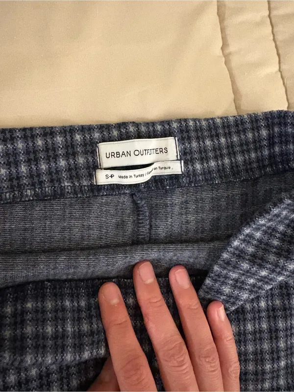 Urban Outfitters Navy and White Plaid Mini Skirt - Image 2
