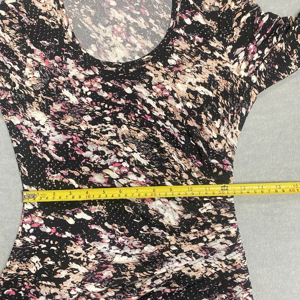 Calvin Klein Dress Sz 2 Black Multicolor Paint Splatter Artsy Graphic‎ Casual - Image 9
