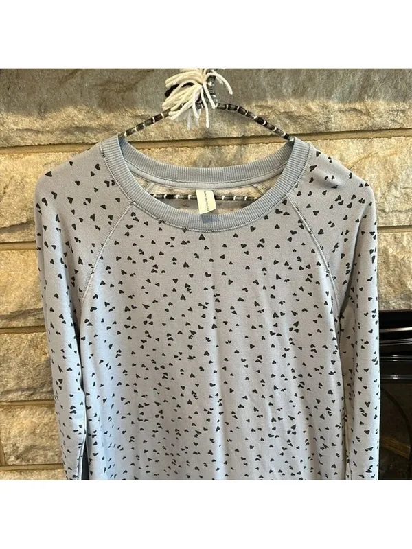 *5 for $45* Bare Necessities blue sweatshirt with black heart, print size small - Image 6