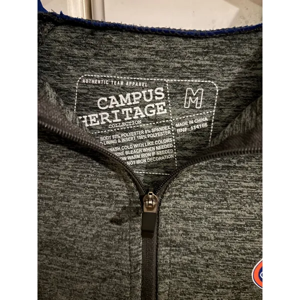 Campus Heritage Florida Gators Quarter Zip Hoodie Grey Blue Womens Medium - Image 3