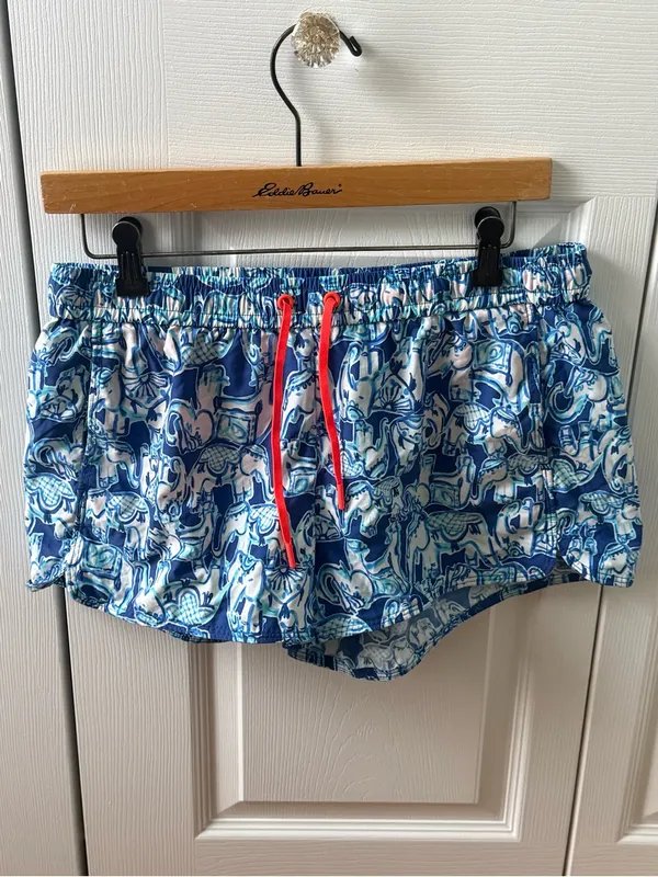 Lilly Pulitzer Get Trunky Blue Elephant Luxletic Shorts - Image 2