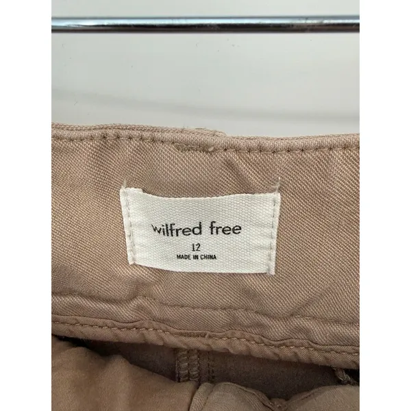 Aritzia Wilfred Free Modern Cargo Pants Tan Khaki Wide Leg Utility Size 12 - Image 6