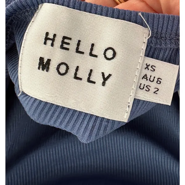Hello Molly Frose on Repeat Midi Dress Blue XS US 2 Wedding Guest Cocktail - Image 5