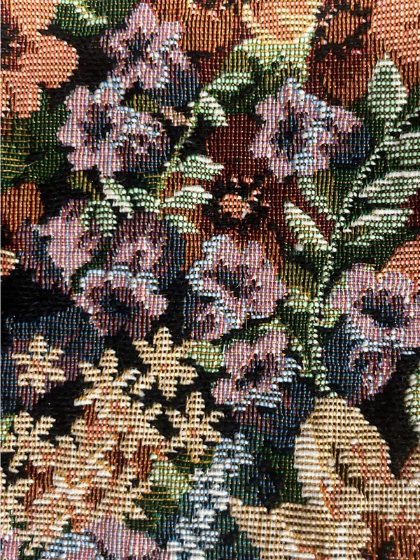 Cabin Creek Colorful Floral Botanical Tapestry Vest Medium Black Back w/Tie - Image 7