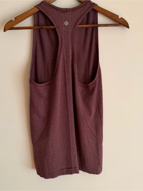 Lululemon Run Swiftly Tech Tank Tonka Stripe Heathered Bordeaux Drama Bordeaux 6 - Image 5
