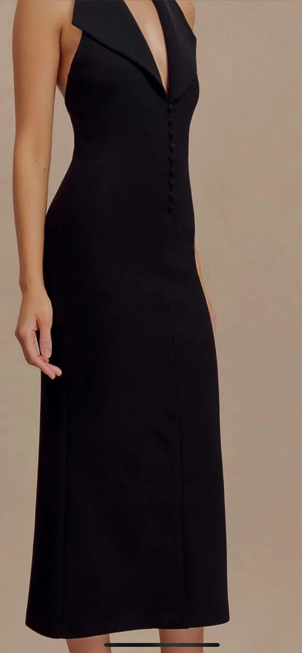 Meshki Black Midi Dress - Image 3