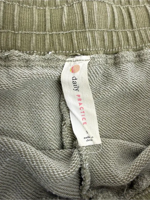 Anthropologie X Daily Practice The Seamed Wide Leg Pants Lounge Olive Green - Image 9