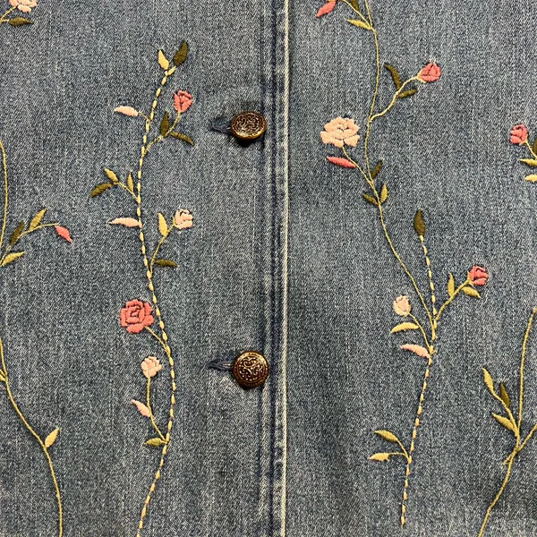 Vintage Classic Elements floral embroidered denim jacket - Image 4