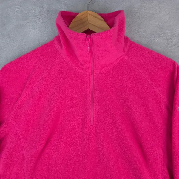 Columbia Sweatshirt Womens L Pink Quarter Zip‎ Fleece Pullover Outdoor Gorpcore - Image 4