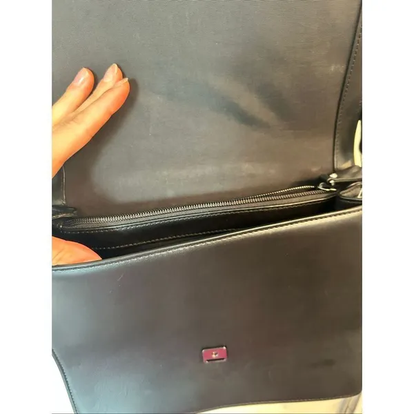 ECCO black leather bag shoulder bag class stylish - Image 7