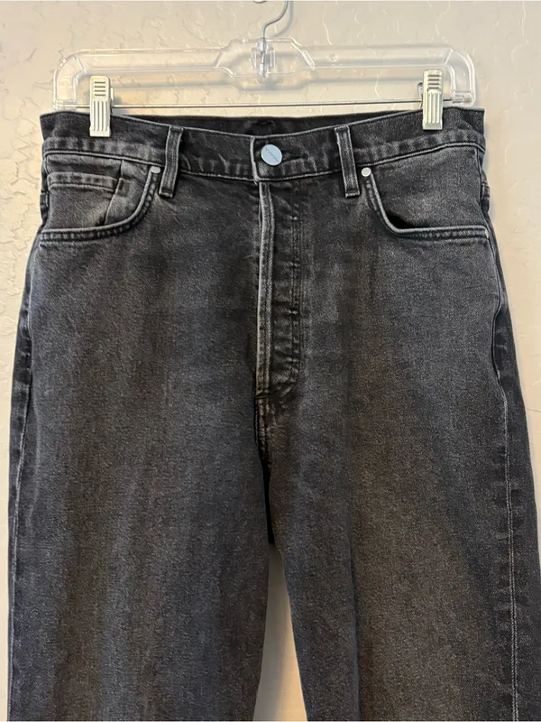 Goldsign high rise straight leg black women's jeans size 28 - Image 2