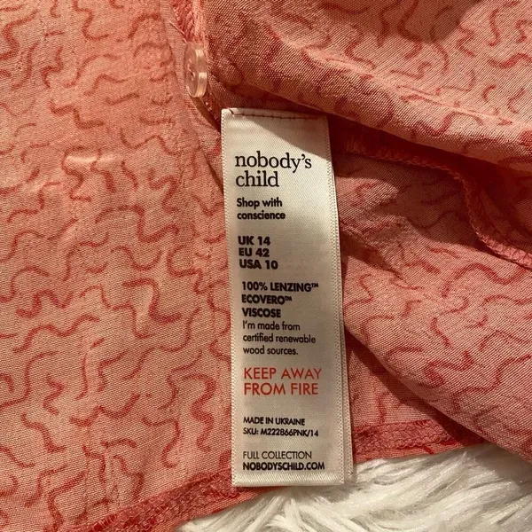 Mori Lee Nobody’s Child Maternity Tula Midi Dress in Saffy Squiggle Pink Size 14 NEW - Image 7