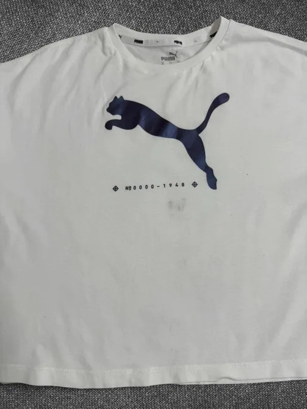 Puma White Graphic Logo T‑Shirt Size XS - Image 4