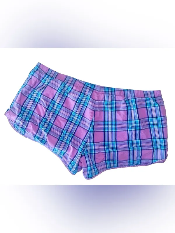 Y2K Xhilaration Plaid Pajama Micro Mini Booty Shorts! - Image 3