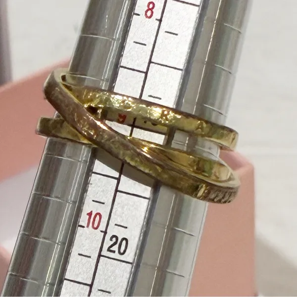 Pandora Crossover Pavé Triple Band Ring 14k‎ gold plating Size 9 - Image 5