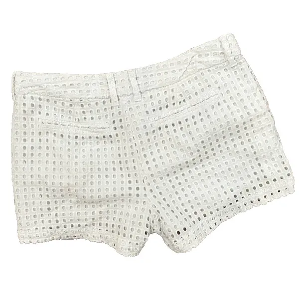 Vintage GAP 3" City Shorts Size 6 Eyelet White‎ Lined Pockets Coastal Summer - Image 2