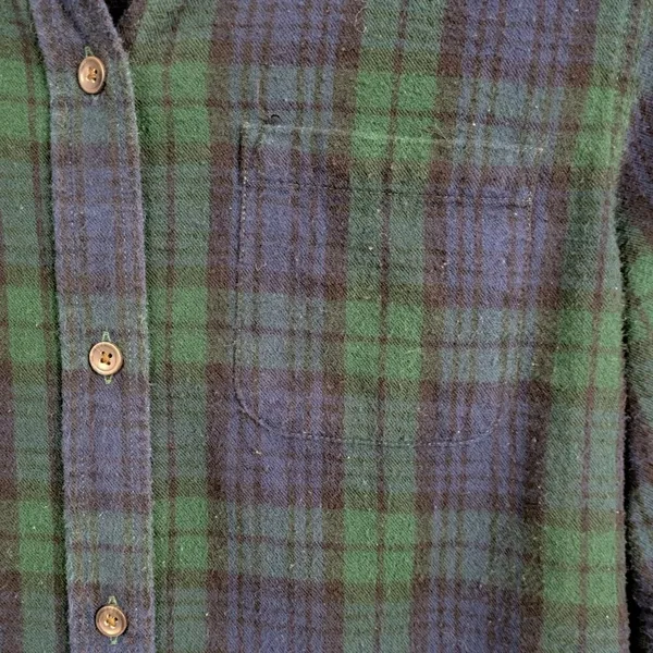 Ladies' LL Bean Black Watch Tartan Flannel Shirt Small - Image 6