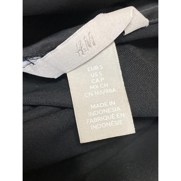 H&M Women's Black Silk Satin Sleeveless V Neck Cami Tank Maxi Slip Dress Size S - Image 5