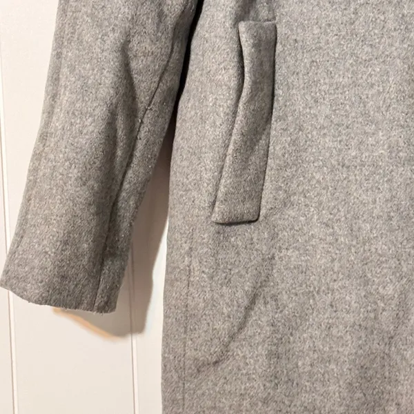 J.Crew Wool Blend Coat Size 10 Gray Zip Front Funnel Neck Jacket - Image 4