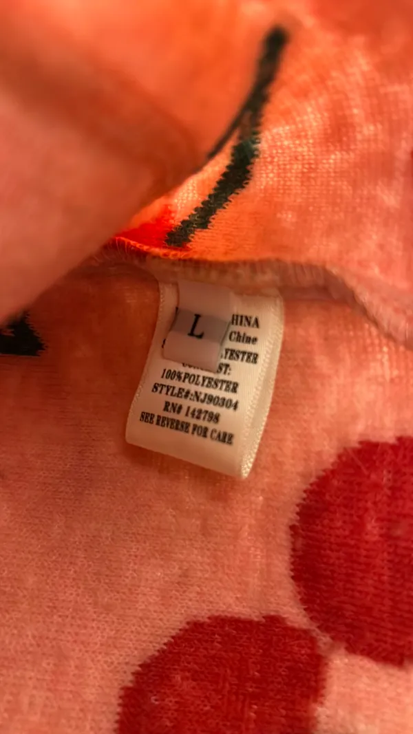 Cherry Fleece Zip Up Pink Size L - Image 3