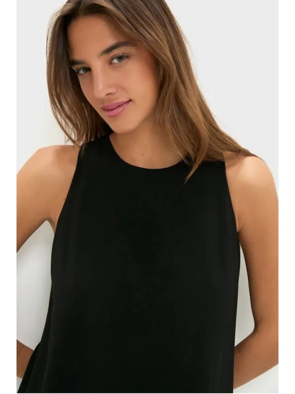 Tuckernuck Black Crepe Portia Dress M Bow Back Elegant Evening Party Resort Date - Image 5