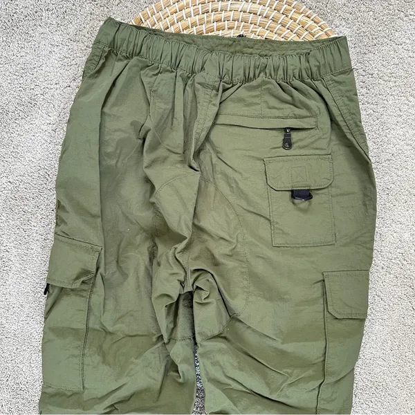LCKR Women’s Mayday Utility Cargo Pants Nylon Pull On High Rise in Green Army S - Image 7