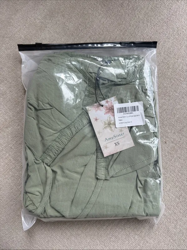 Women's Sage Green Halter Tiered Vacation Maxi Dress with Pockets, Size XS - Image 5