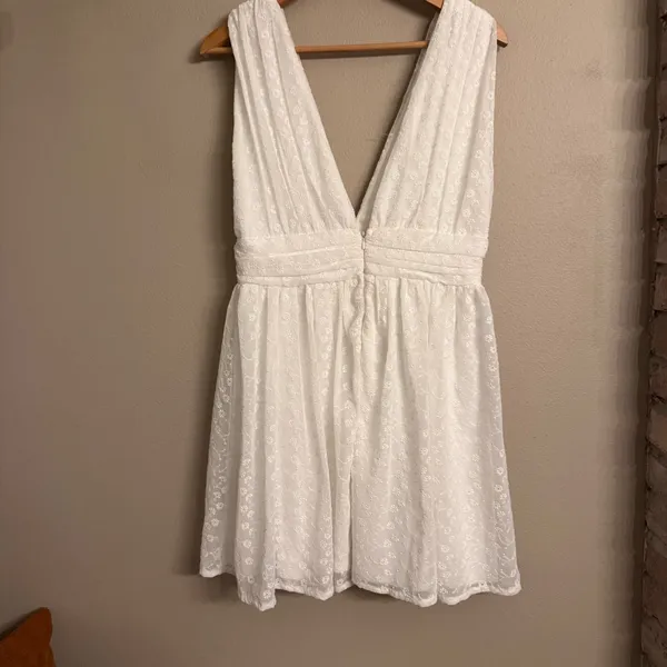 LULUS Be The Cutest White Eyelet‎ Embroidered Mini Dress - Image 3