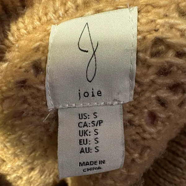 Joie Brown‎ tan Crochet Collar Button Front Cardigan Sweater Top Size S - Image 7