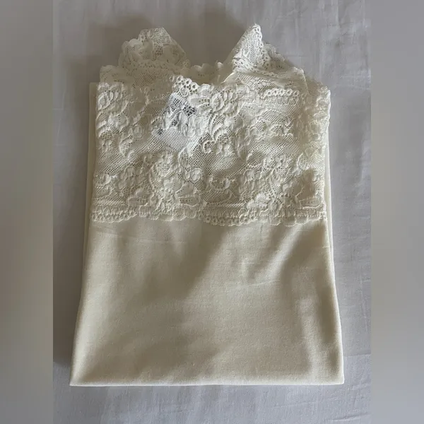 H&M Romantic Lace & Cotton Blouse - Size XL - Image 4