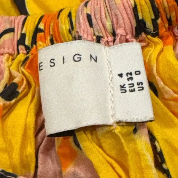 ASOS DESIGN strappy midi skater sundress in bold yellow floral size 0 - Image 5