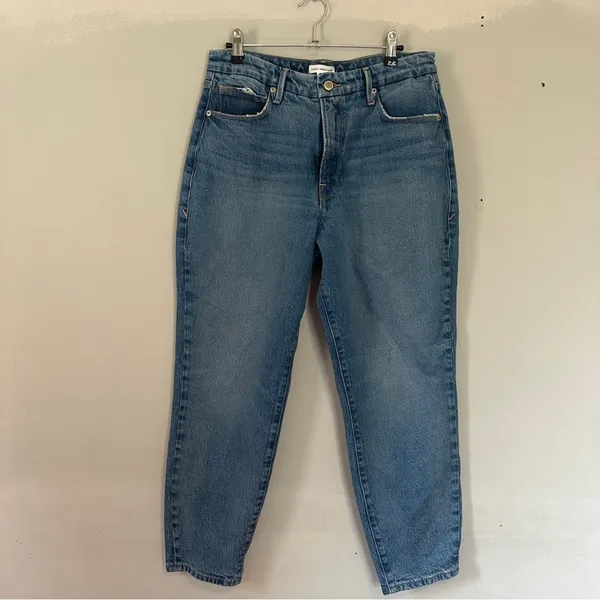 Good American Good Mom Jeans 6/28 High Rise Tapered Leg - Image 3