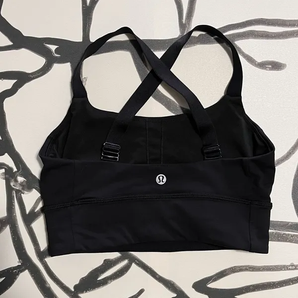 LULULEMON Both Ways Black Sports Bra Women’s Sz 4 Excellent Condition - Image 2