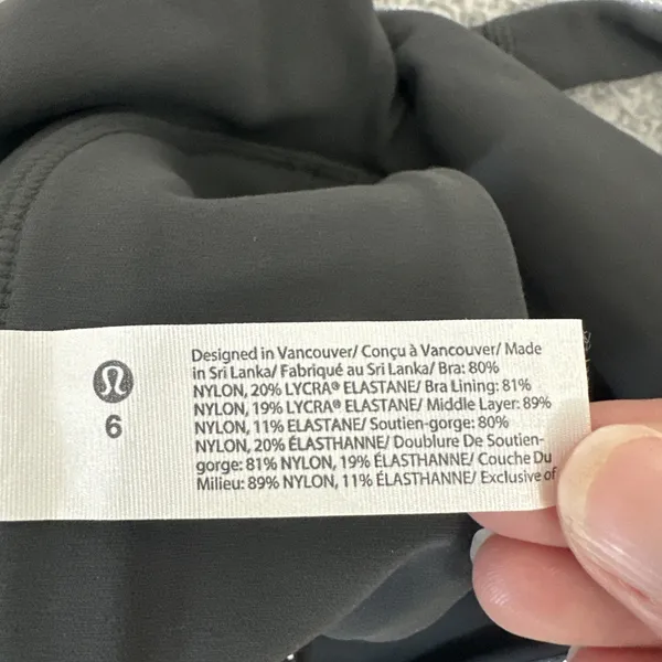 NWT Lululemon‎ Align Bra Shine Gray Reversible Athletic Athleisure Women's 6 - Image 6